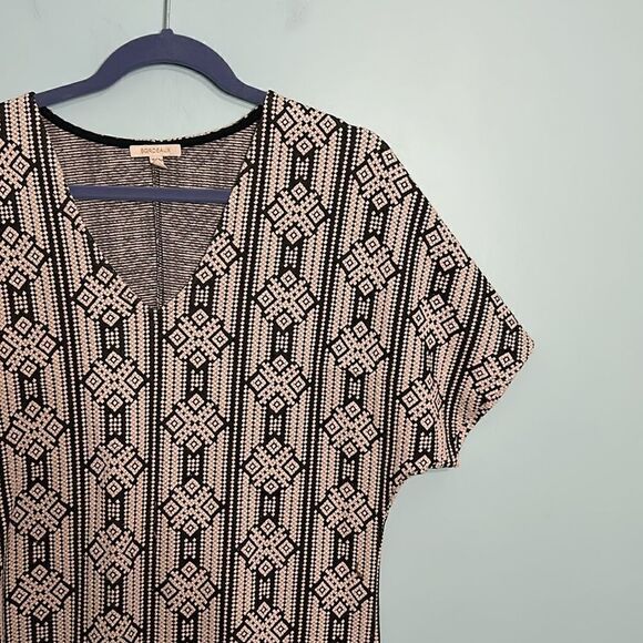 Bordeaux Patterned Oversized Midi Dress - Picture 2 of 7